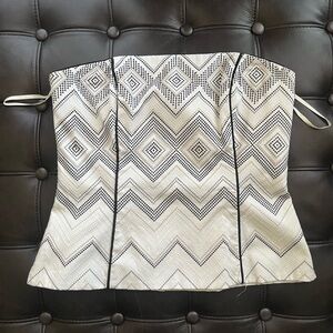 White House Black Market Chevron corset top